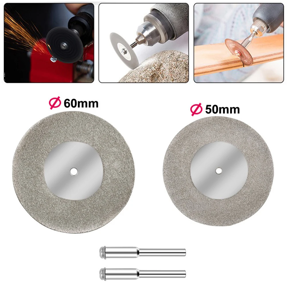 40/50/60mm Diamond Grinding Wheel Metal Cutting Disc Slice Abrasive Diamond Cutting For Dremel Rotary Tool With 1 Arbor Shaft