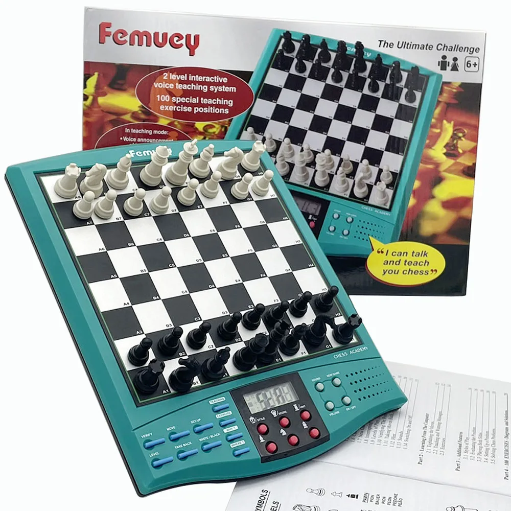 Ia contra o único-jogador xadrez eletrônico jogo de xadrez magnético placa  sensor de xadrez tela lcd novato aprendizagem conjunto de inteligência