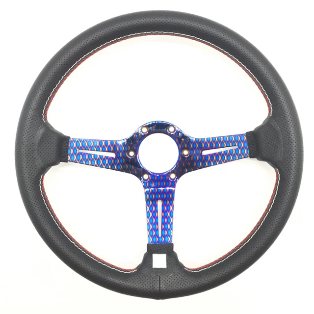 Universal 350MM Steering Wheel for All Cars Baked Blue Bracket Steering Wheel FREE Nardi Steering Wheel best sell 3