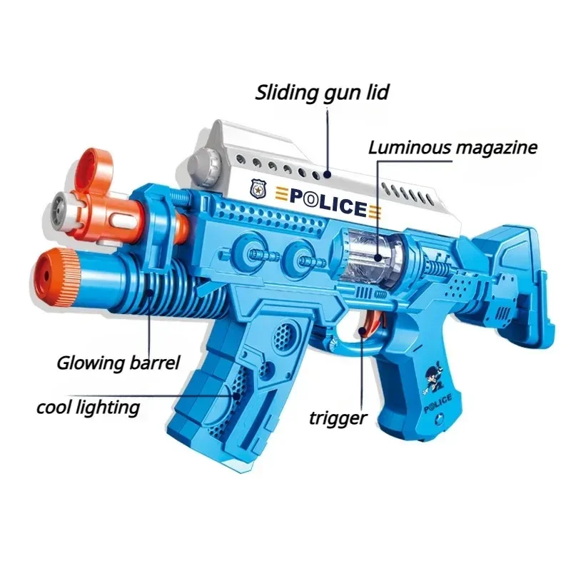 Sounding Flashing Non-firing Gun Model Children Prank Funny Fake Gun Submachine Gun Police Role Play Prop Kids Birthday Gifts 3
