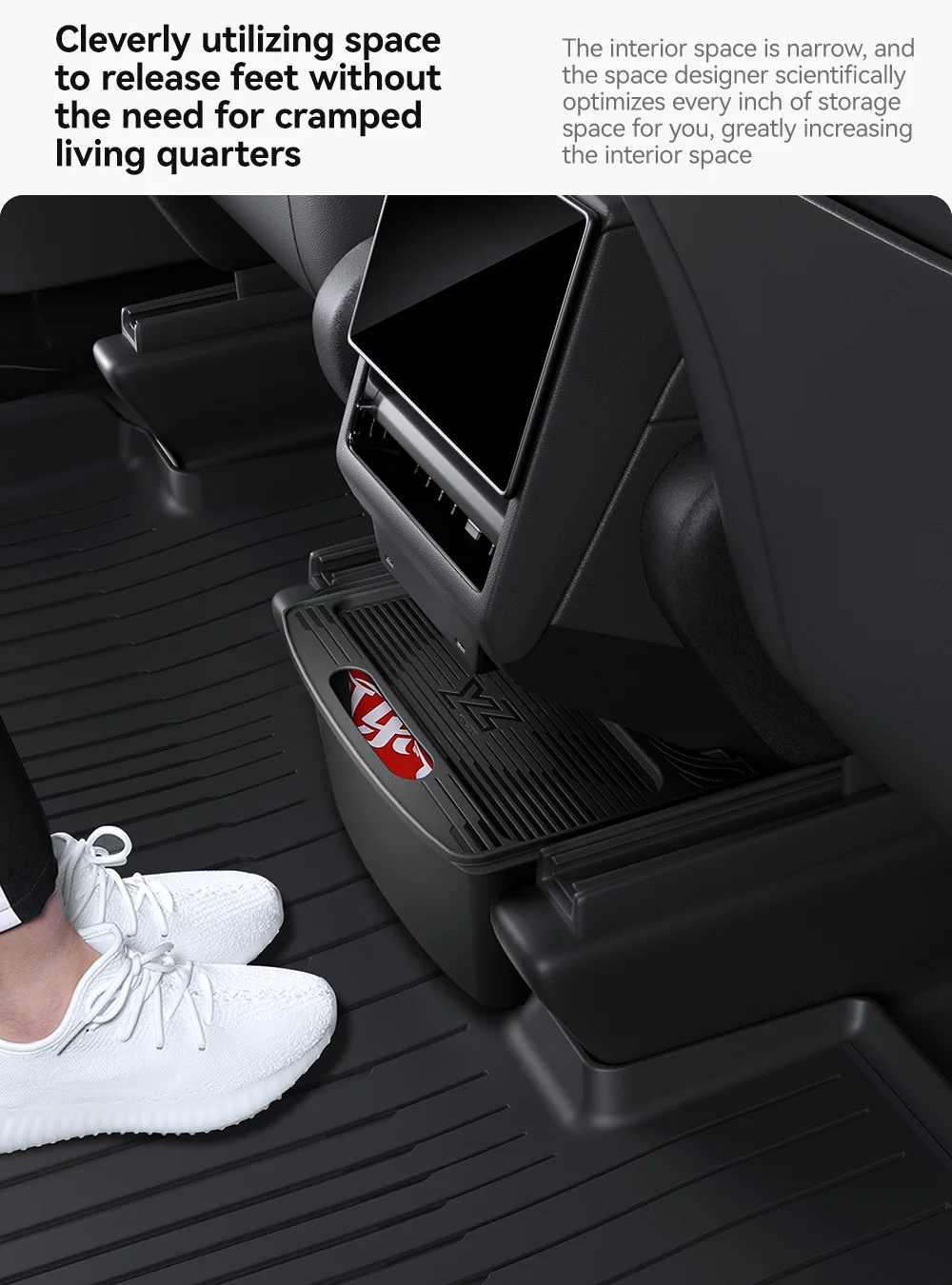 YZ Für Tesla Modell 3 Y Highland Juniper 2025, Rücksitz-Aufbewahrungsbox, Organizer, Mittelkonsolenbehälter, Rücksitz, Mülleimer, Müllsack – Detail 10