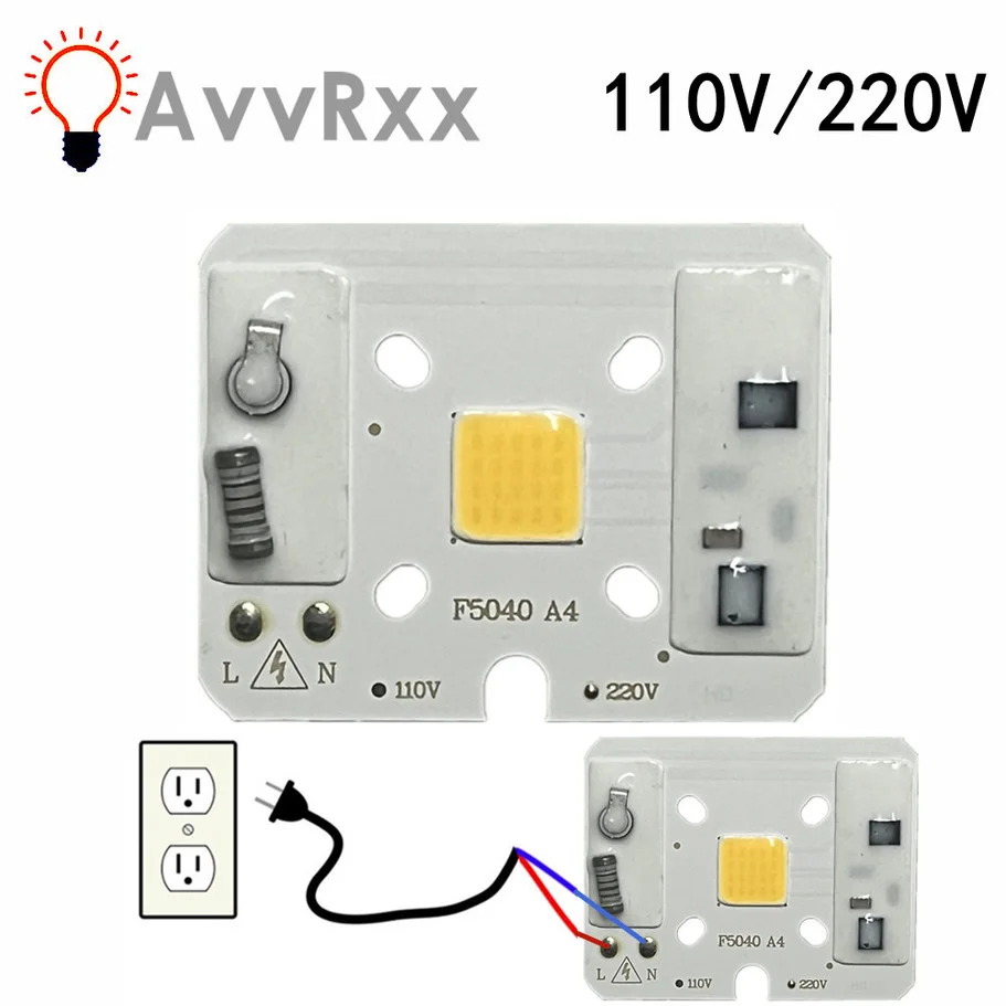 Avvrxx Cob Led Lamp Chip 220V/110V 10W Luci Per Esterni Illuminazione Lampara Lampada Bombilla Lampadina A Led Per Proiettore Fai Da Te Noneed Drive