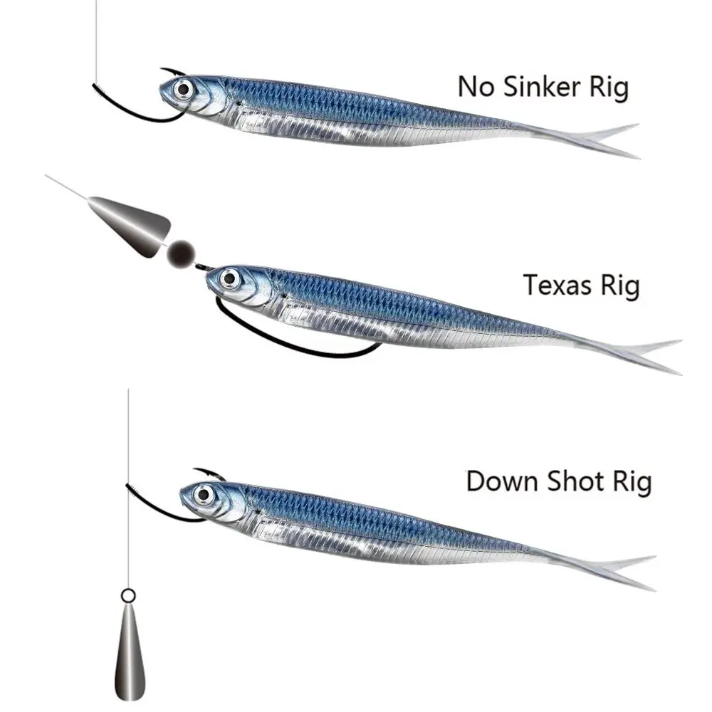 5Pcs Qualità False Soft Crossouthed Black Fish Fsihing Trick Pesca Selvaggia Soft Swimbait Soft Lure Fishing Bait Fishing Lure