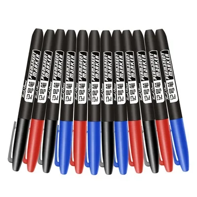 9 Pz/set Pennarello Permanente Punta Fine Inchiostro Impermeabile Pennino Sottile Pennino Greggio Nero Blu Rosso Inchiostro 1.5mm Pennarelli di Colore Fine - immagine 6