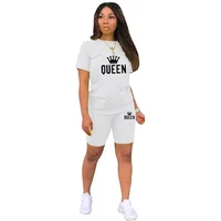 Survêtement imprimé Queen pour femme, t-shirt et short, mode décontractée, vêtements de sport, simplicité, jogging, court imbibé, été, ensemble 2 pièces 6