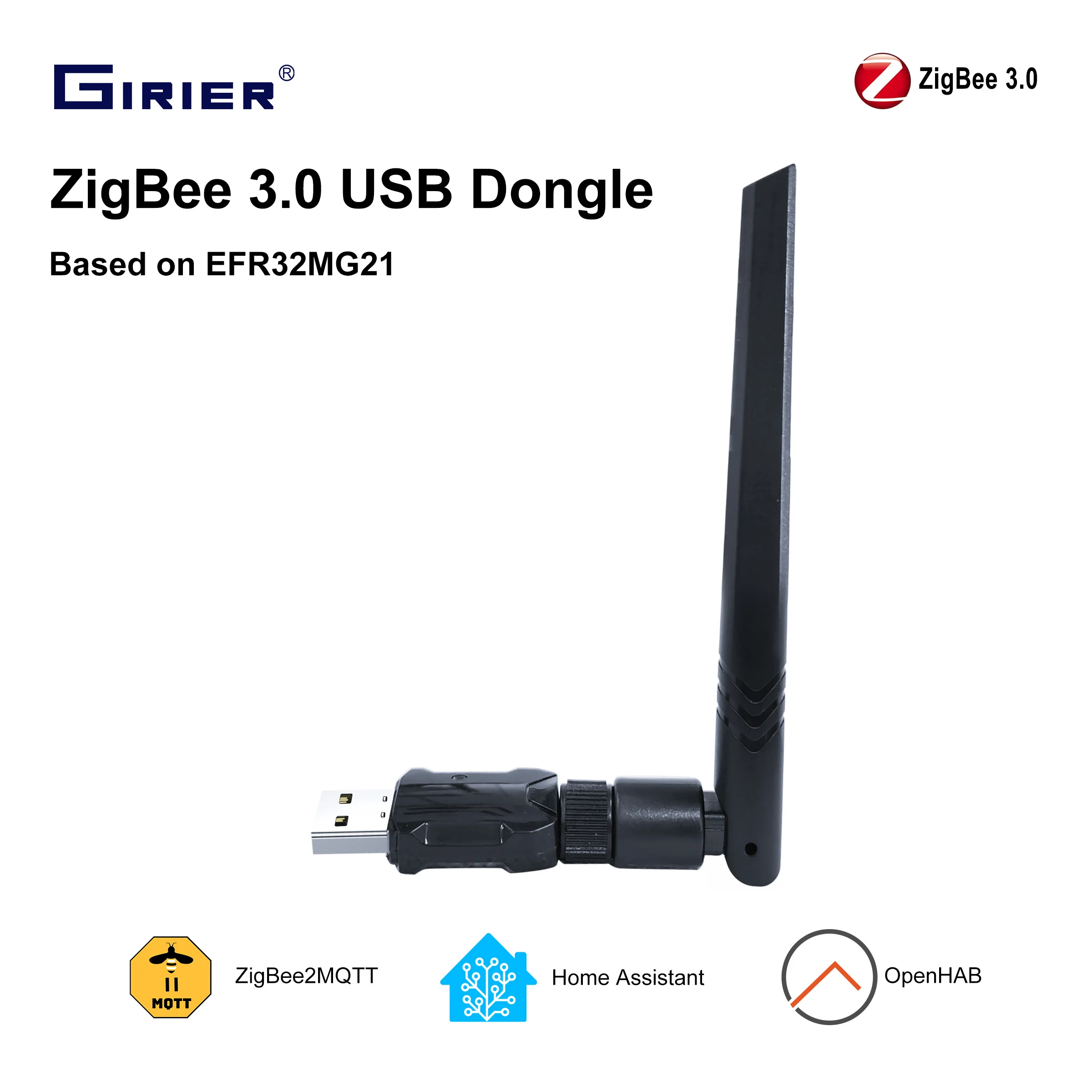 ZigBee 3.0 USB Dongle Wireless Universal ZigBee Gateway with High Gain Antenna Support OpenHAB ZigBee2MQTT Home Assistant for zigbee gateway,smart gateway,zigbee adapter,zigbee controller
