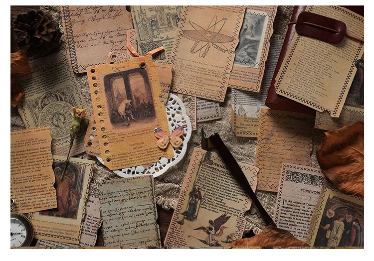 JIANQI Vintage Literatur und Kunst Scrapbook Scrapbook Material Papier Vintage Fotoalbum Nachrichten Tagebuch Brief Ästhetische Dekoration – Detail 10