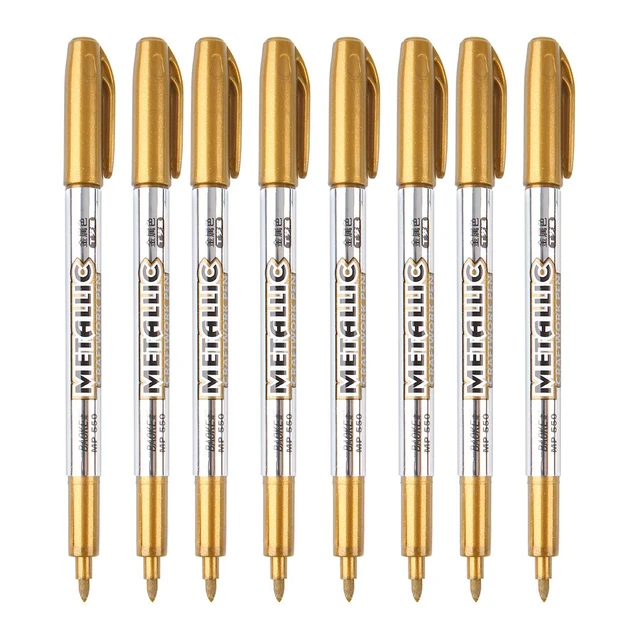 8 pcs Metallic Marker Pen Gold/Silver Metallic Permanent Marker for Artist  Illustration, Crafts, Gift Card Making, Scrapbooking - AliExpress