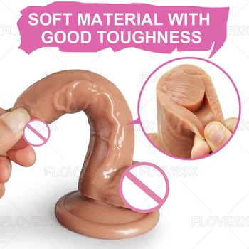 Realistic Penis Dildo for Women Men Lesbian Female Masturbator Strap On Dildos Soft Suction Cup Anal Plug Sex Toys for Adults 18 4