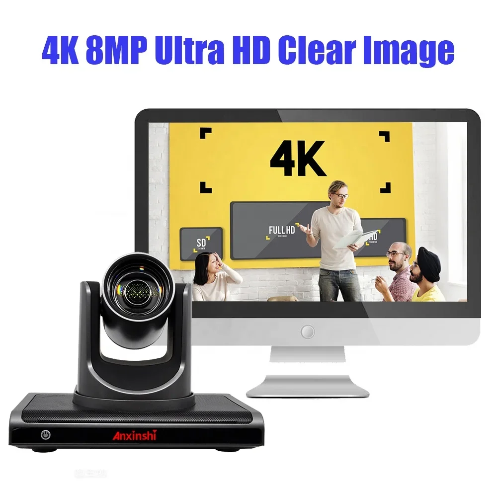 NDI PTZ 화상 회의 카메라, 4K, 8MP, IMX415, NDI, HX, HD-MI, SDI, USB 3.0, LAN, POE, VISCA, RTMP, NDI 프로토콜, PTZ, 4K, 12 배 줌