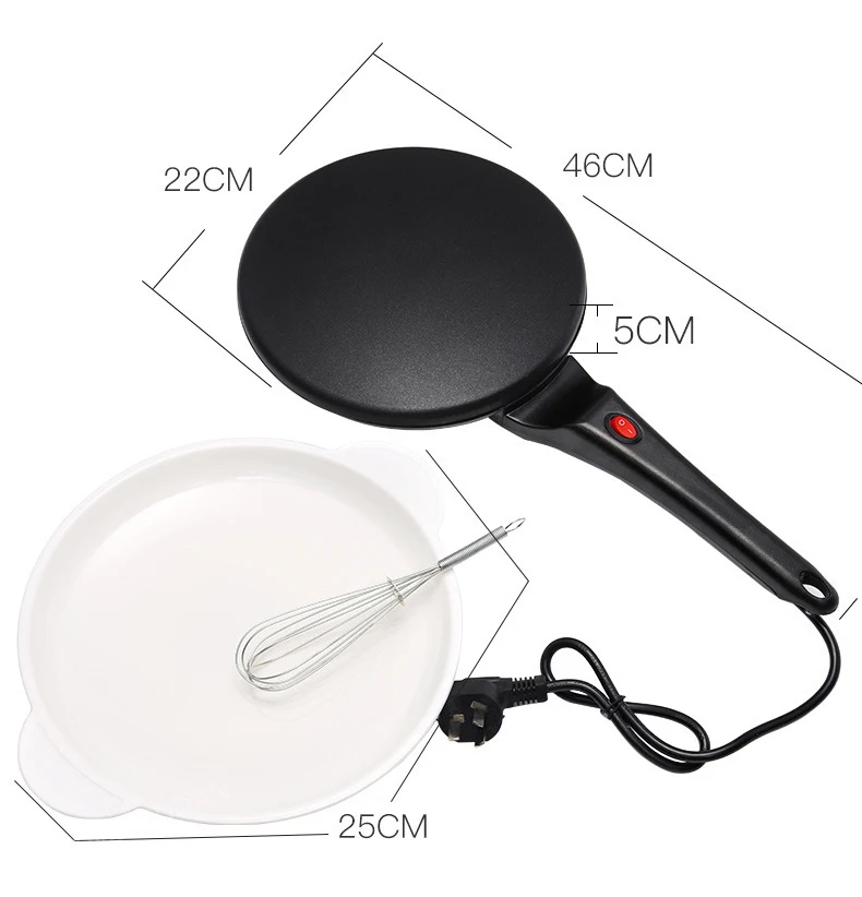 Description Picture 6 of itemElectric Crepe Maker Breakfast Pizza Baker Pancake Baking Pan Non-stick Griddle Chinese Spring Roll Cooking Pan