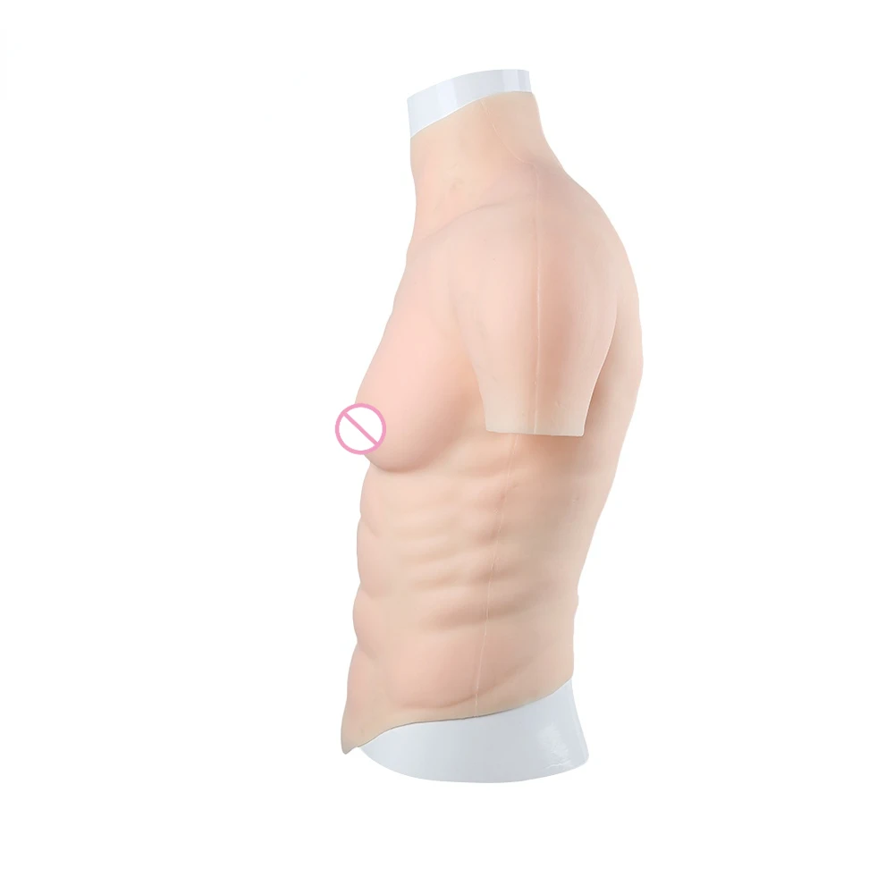 Silicone Realistic Simulation Muscle Fake Belly Muscle High Quality Artificial Men's Chest Crossdresser Macho Cosplay