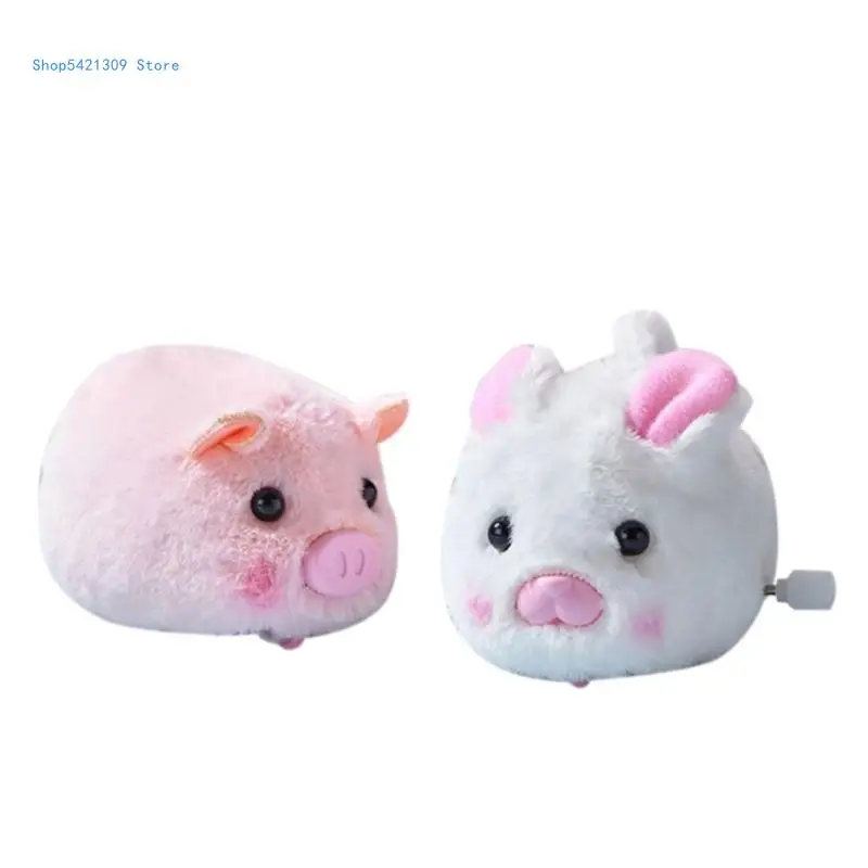 

85WA Plush Wind-up Cartoon Pig/Bunny Shaped Kid Holiday Birthday Gift