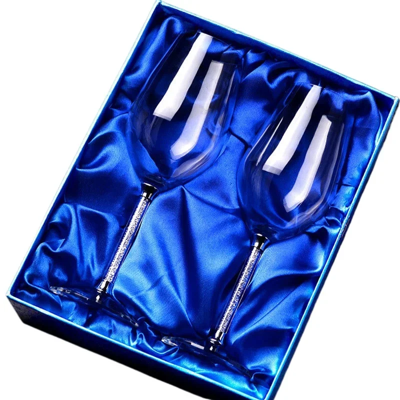 1pc Creative Wedding Wine Glass cup unique Champagne Flutes Crystalline Party Gift Toasting Glass Goblet Crystal Anniversary