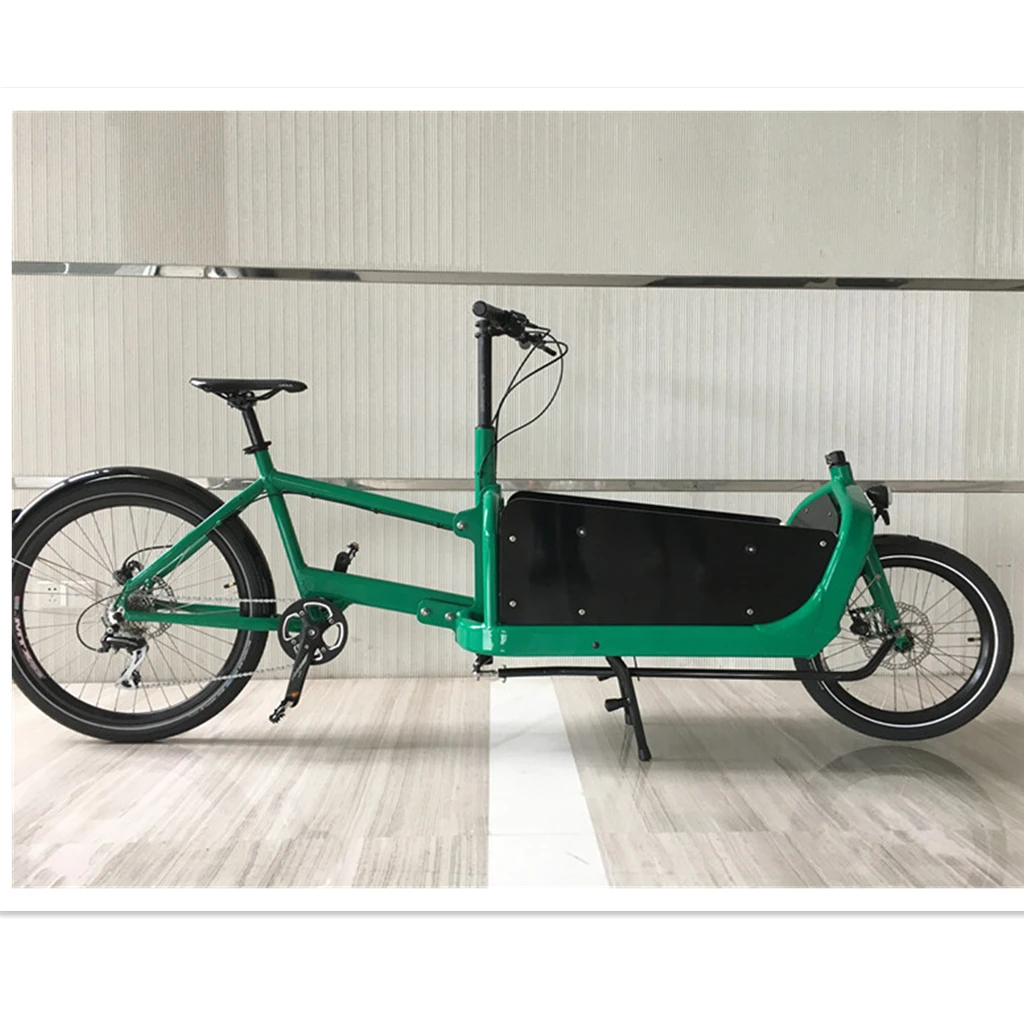 

Non-electric Alloy Aluminum 6061 Frame 2 Wheel Cargo Bike With Gear Front Wood Box Front And Rear Hydraulic Disc Brake