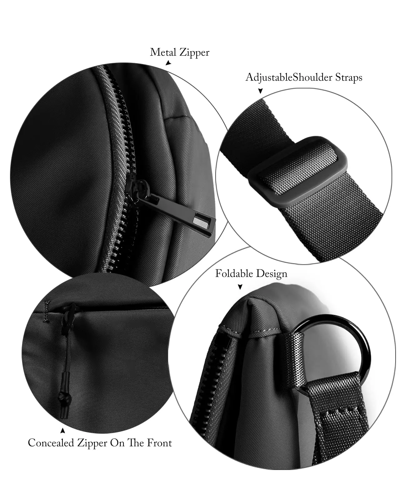 Micro 2L Crescent Moon Bag for Women and Men, Fashion Nylon Folding Single Shoulder Bag Suitable for Exercise/Running/Hiking 5