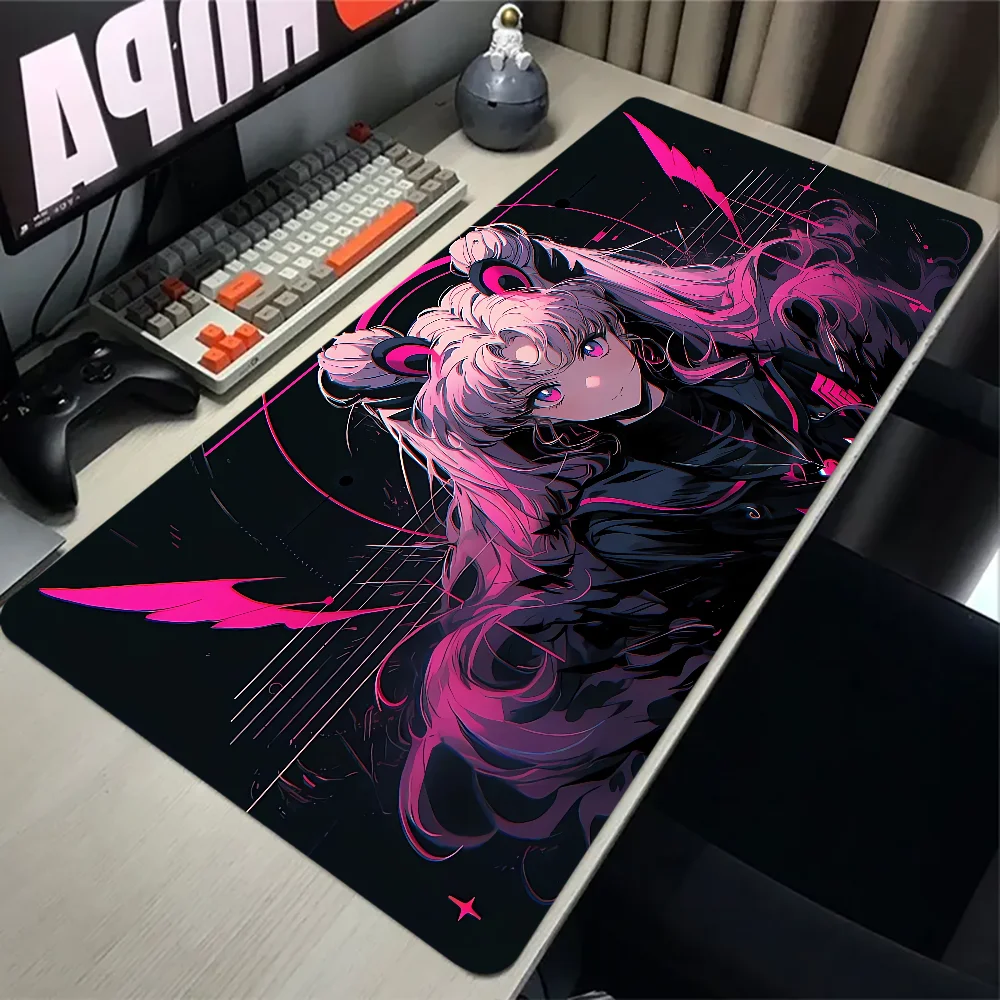 Sailor Moon Mauspad, Gaming-Tastatur-Zubehör, Pad, HD-Druck, XXL-Größe, Kawaii-Mädchen, rutschfest, für Offiziere, Schreibtischunterlage, Laptop-Teppich