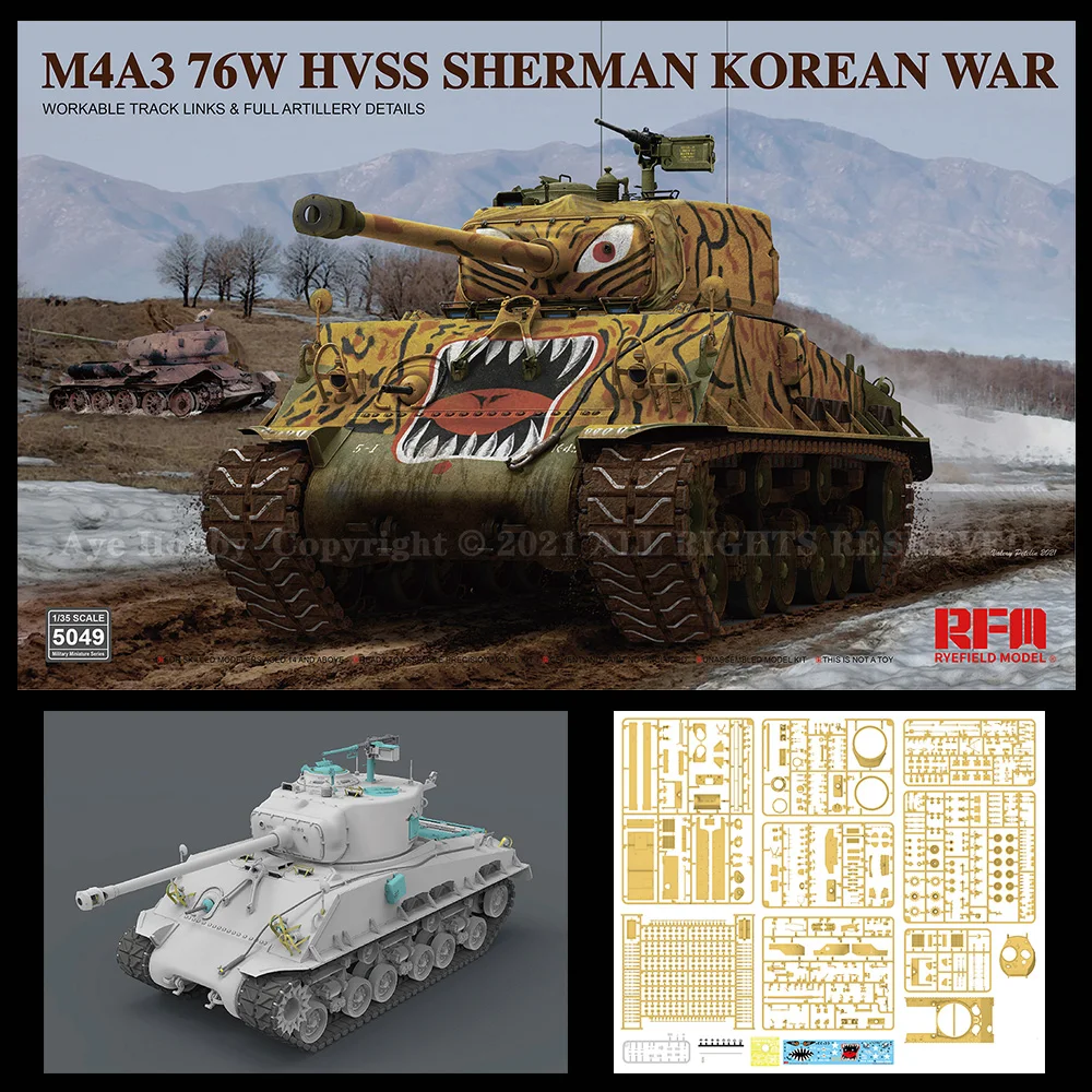 Ryefield Model] RFM RM-5049 1/35 M4A3 76W HVSS Sherman Medium Tank