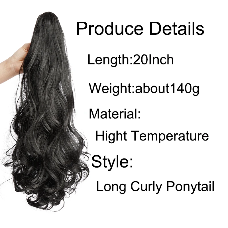 Synthetic Multicolor Ponytail Hair Extensions Long And Fluffy Curly Wavy Heat Resistant For Women Curling Pieces clip in ponytail hair extension synthetic ponytail synthetic hair accessories clip in ponytail extensions