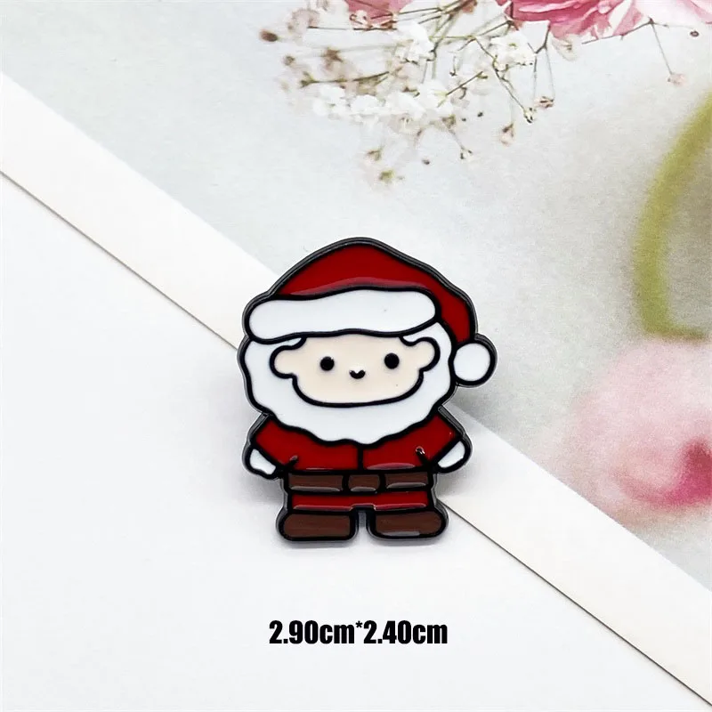 Set Di 9 Spille Di Natale A Tema Cartone Animato – Babbo Natale, Pupazzo Di Neve E Albero, Decorazioni Per Vestiti - 4