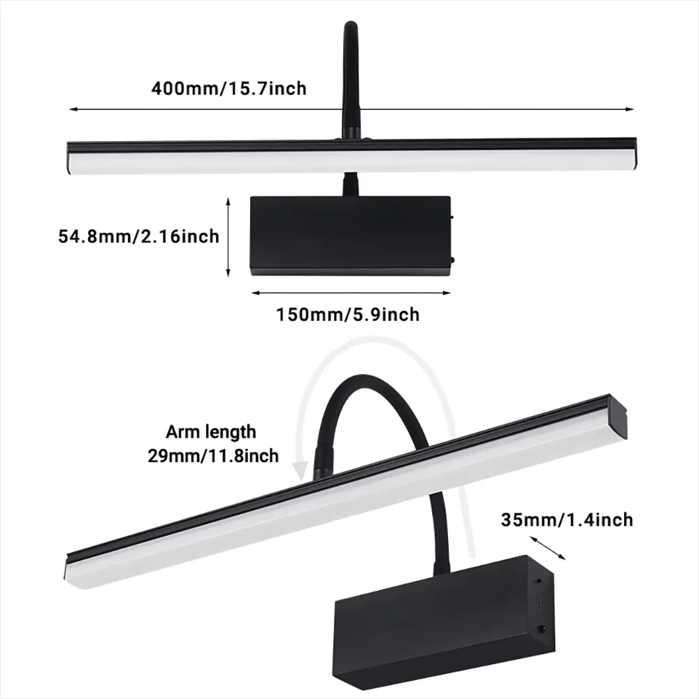 Led Mirror Lights Recharge Wall Lamps Bathroom Wall Light LED Flat Lamp Modern Indoor Wall lamp Bathroom Lighting Make Up