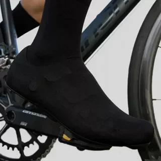 Tall Silicone Shoe Cover - Waterproof and Windproof Aero Fabric for Road Cycling, Reusable and Snap-On Design