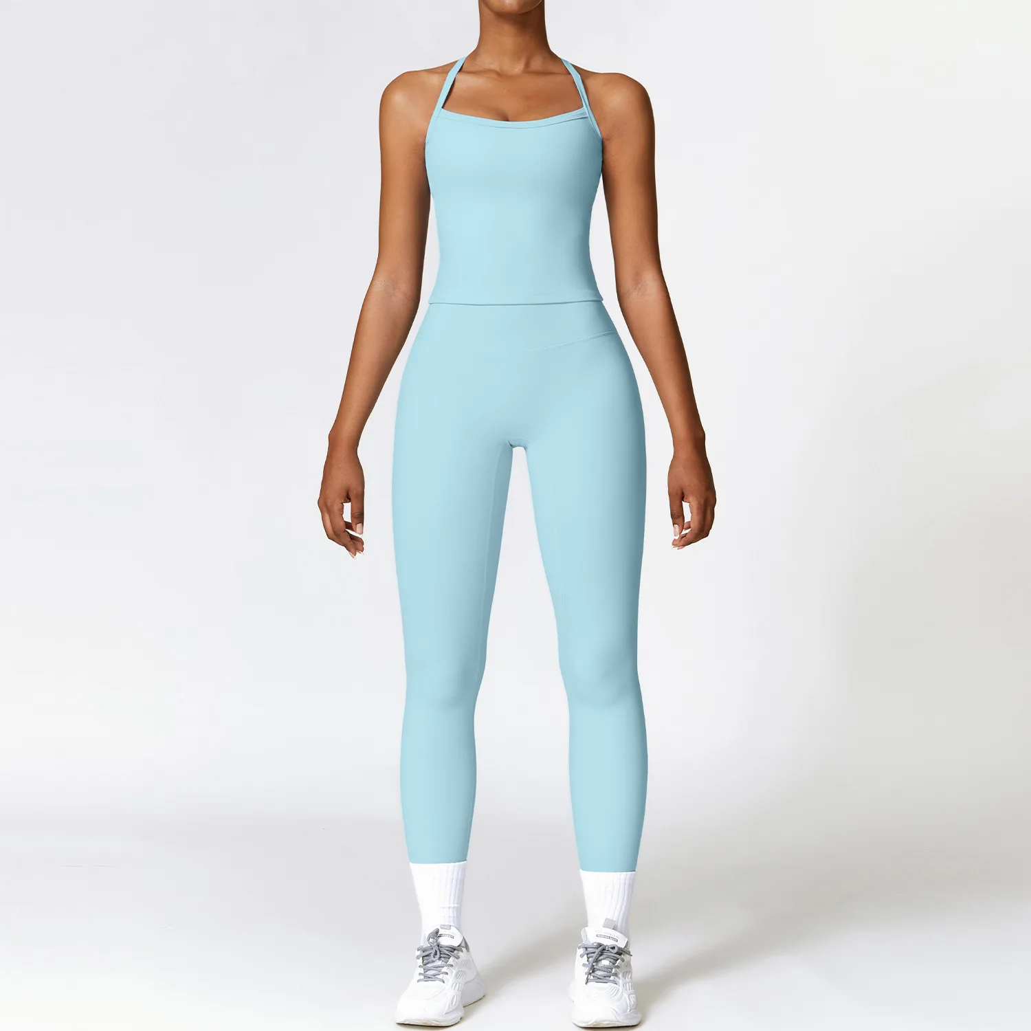 Women's 2-Piece Yoga Set: Long Sleeve Crop Top & High Waist Leggings Fitness Ensemble