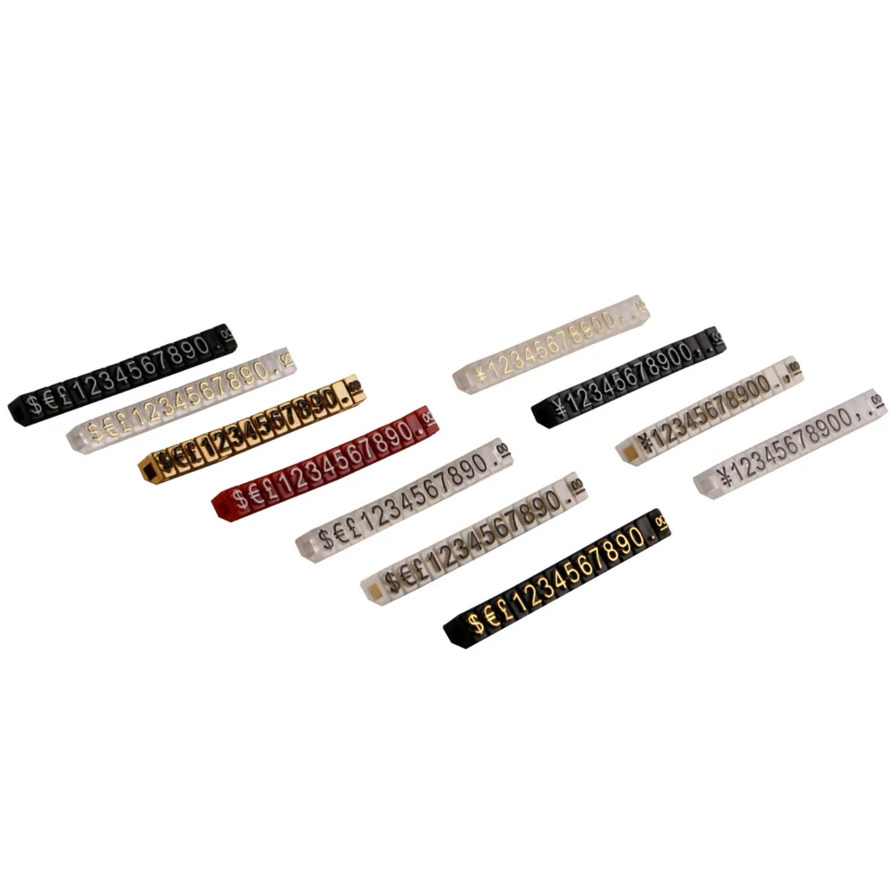 3*5Mm Prezzo Regolabile Cubo Tag Per Gioielli Prezzo Display Banco Numero Lettera Dollaro Prezzo Blocco Kit Per Negozio Al Dettaglio