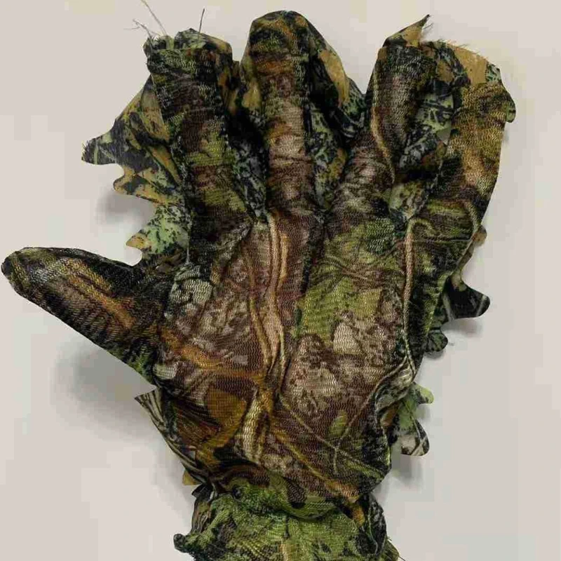 1 Pair 3D Camouflage Gloves Hunting Airsoft Real Tree Leaf Effect Camo