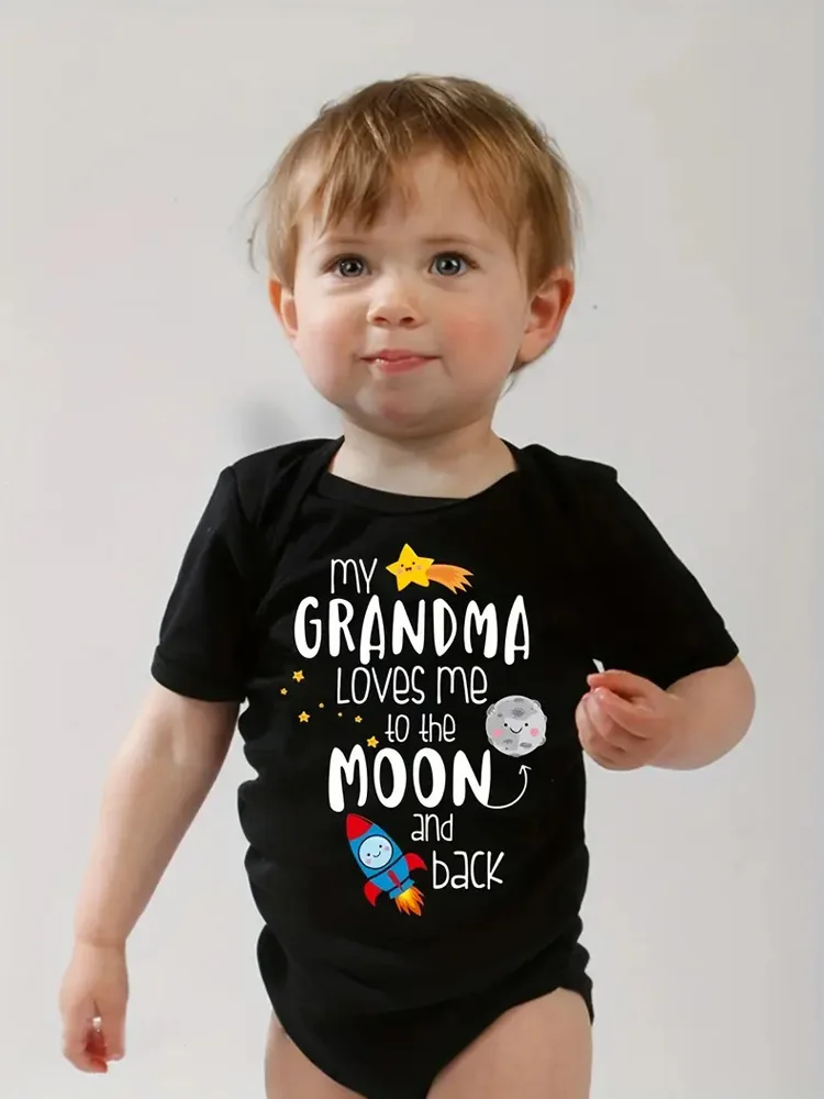 My Grandpa Loves Me To The Moon and Back Cute Letter Printed Newborn Baby Romper Bodysuit Soft and Comfortable Baby Onesie 4 My Grandpa Loves Me To The Moon and Back Cute Letter Printed Newborn Baby Romper Bodysuit Soft and Comfortable Baby Onesie - Image 4
