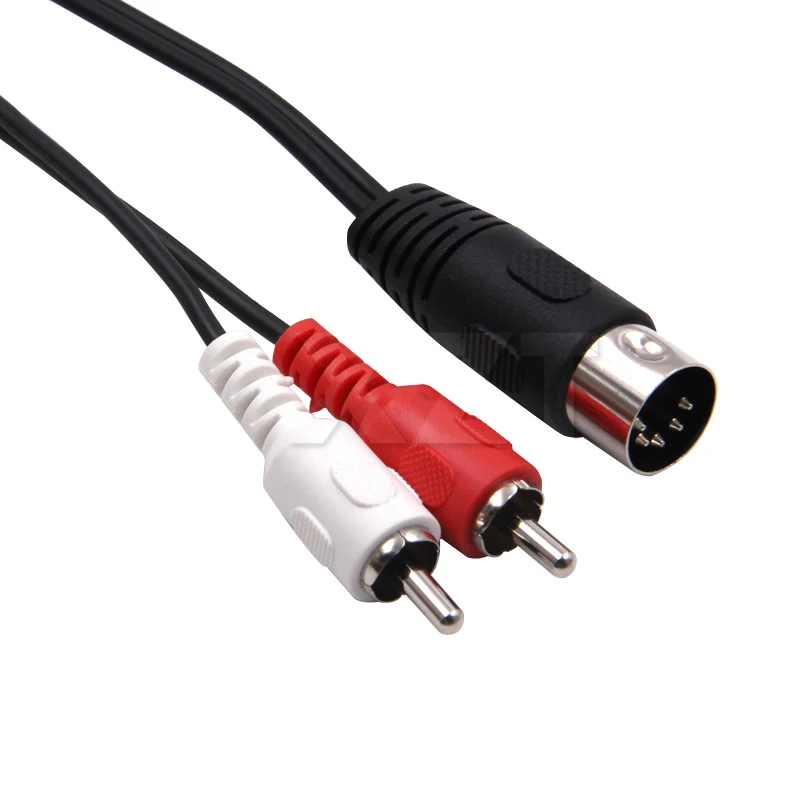 5-Pin DIN Male MIDI Cable to 2 Dual RCA Male Plug Audio Cable For Naim Quad Stereo Systems 50CM 150CM