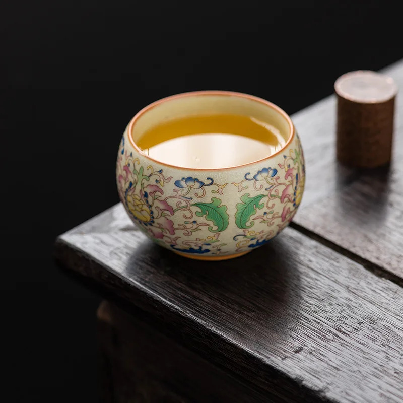 Chinese Kungfu Tea Cups Pottery Vintage Jingdezhen Cup Ceramic Teaware Teacups Ceramica Color Enamel Master Teacup
