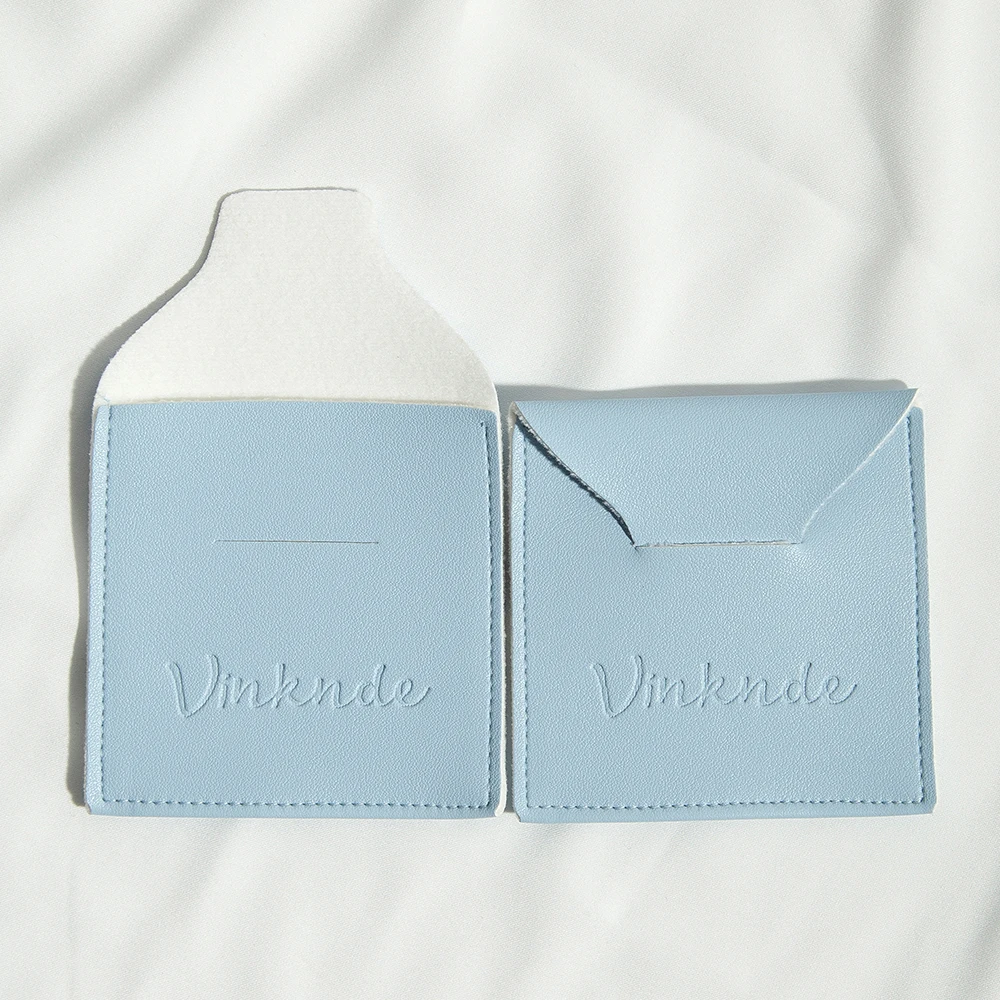 50 Stück Leder-Umschlagtaschen für kleine Ringe, Ohrringe, Halsketten, Hochzeitsgeschenke, personalisierter Logodruck, Schmuckverpackung – Detail 14