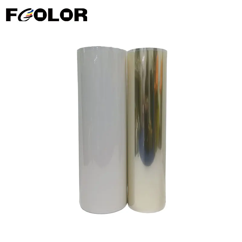 Fcolor 화이트 클리어 롤 UV DTF AB 필름, i3200 UV DTF 프린터용 라미네이트 스티커 A 필름, B 필름, 금속 유리로 전사, 60cm