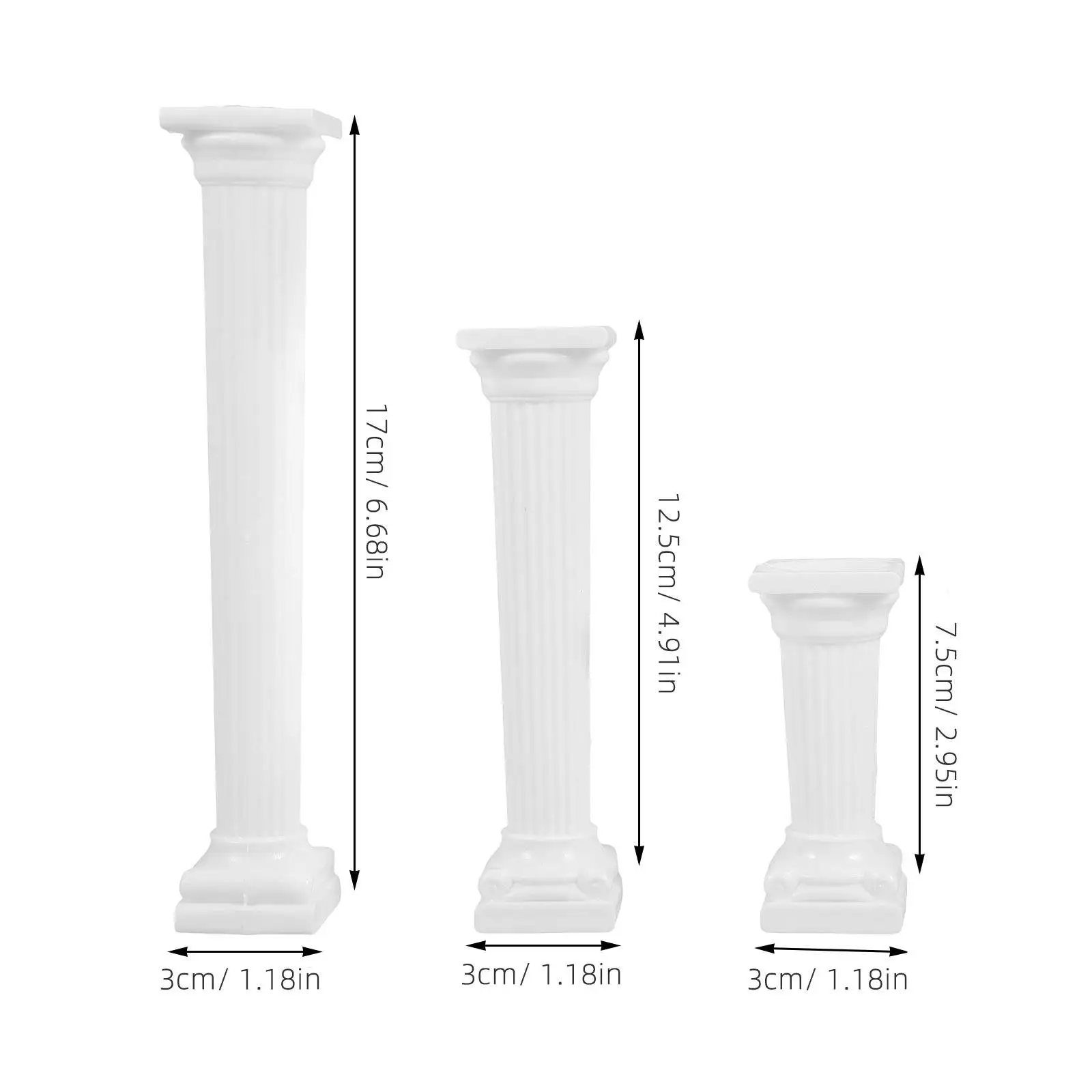12Pcs 로마 기둥 미니 기둥 동상 세련된 홈 장식 책상 테이블 소품 조경 DIY 공예를위한 소형 로마 기둥