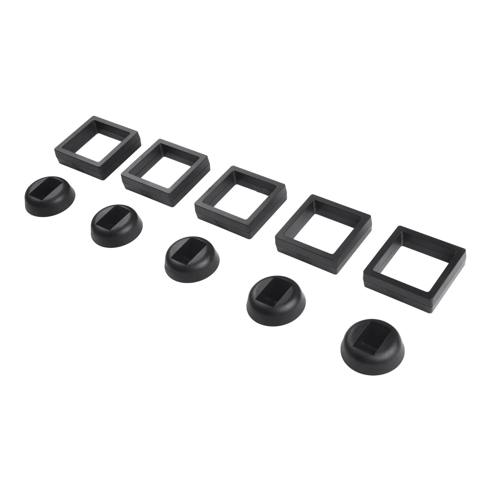 

Black White ABS+TPU Film Display Box 3D Floating Frame Ring Coin 3D Floating Frame Clear Jewelry Holder Stand Box