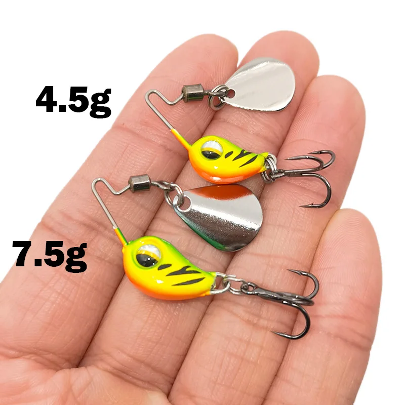 OUTKIT Neue 4,5g/7,5g Metall VIB Micro Angeln Köder Spinner Sinking Rotierenden Löffel Pin Crankbait Pailletten köder Angelgerät – Detail 3