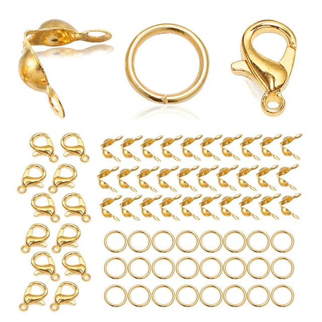450pcs/box Jewelry Making Kits Lobster Clasp Open Jump Rings End Crimps  Beads Box Handmade Bracelet
