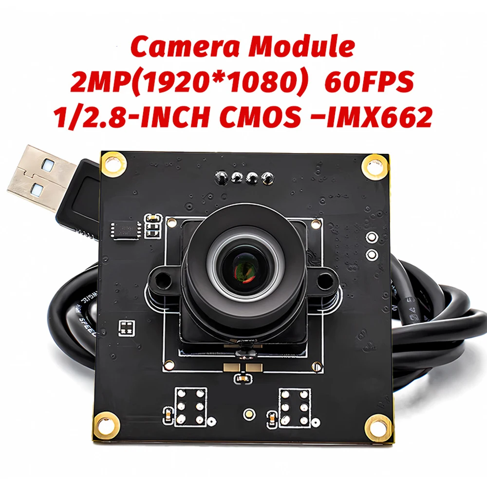 IMX662 USB Camera Module HD 1080P 60FPS High Speed Motion Camera Board With No Distortion Lens Plug Play For Live Video Meeting 1
