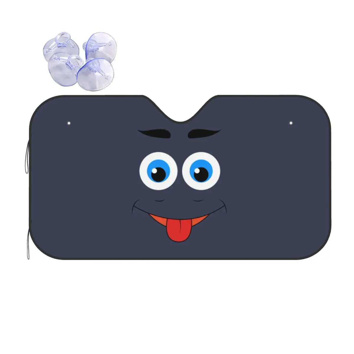 

Cartoon Eyes Awesome Sunshade Windscreen 76x140cm Foils Sun Visor Front Window Cover