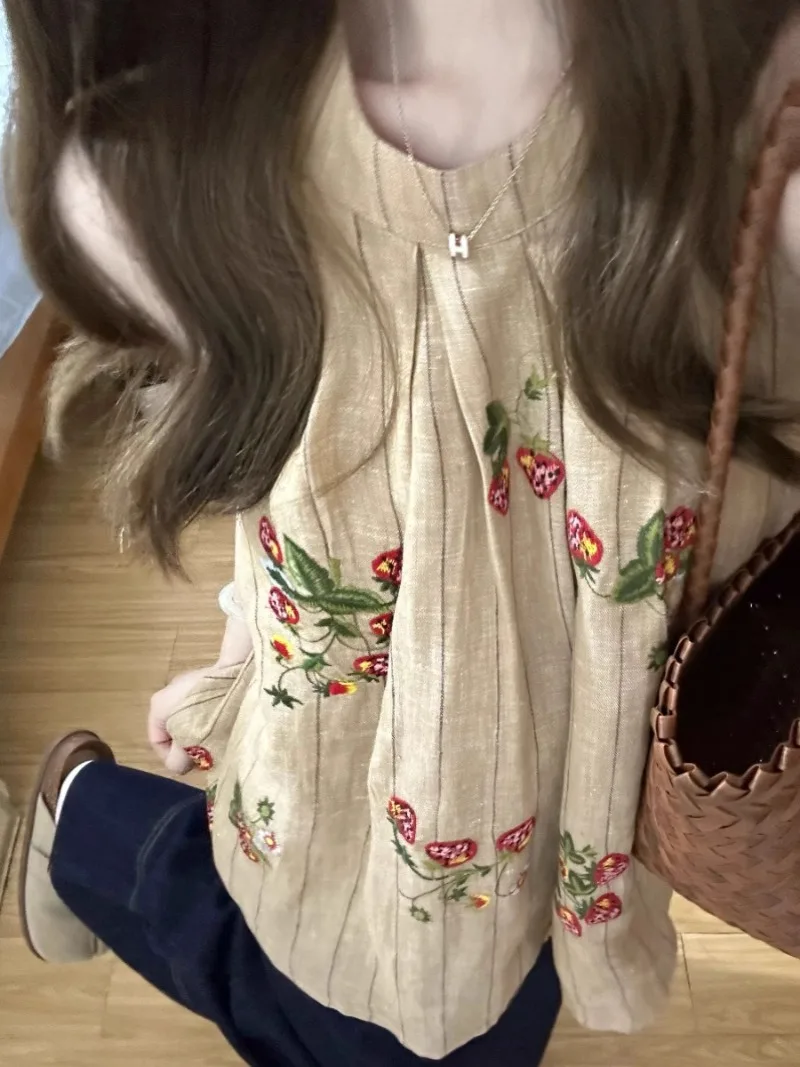 

Miiiix тяжелая промышленность клубника вышивка льняная кукла рубашка без рукавов жилет платье для женщин летние трапециевидные короткие платья