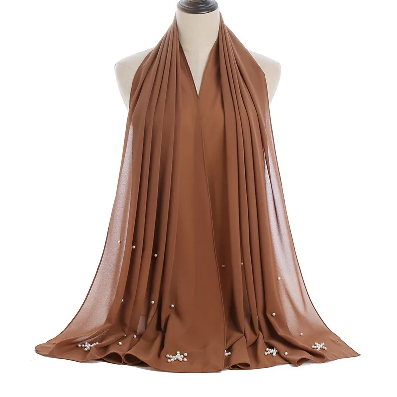 Foreign Trade Hot Sale Pearl Chiffon Scarf Style Shawl Women s Casual Scarf