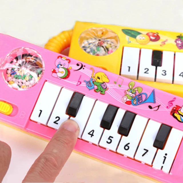 Piano jogo de música órgão eletrônico crianças instrumento abs 7 chaves  portátil presente do bebê dos desenhos animados padrão cedo brinquedo  educacional - AliExpress