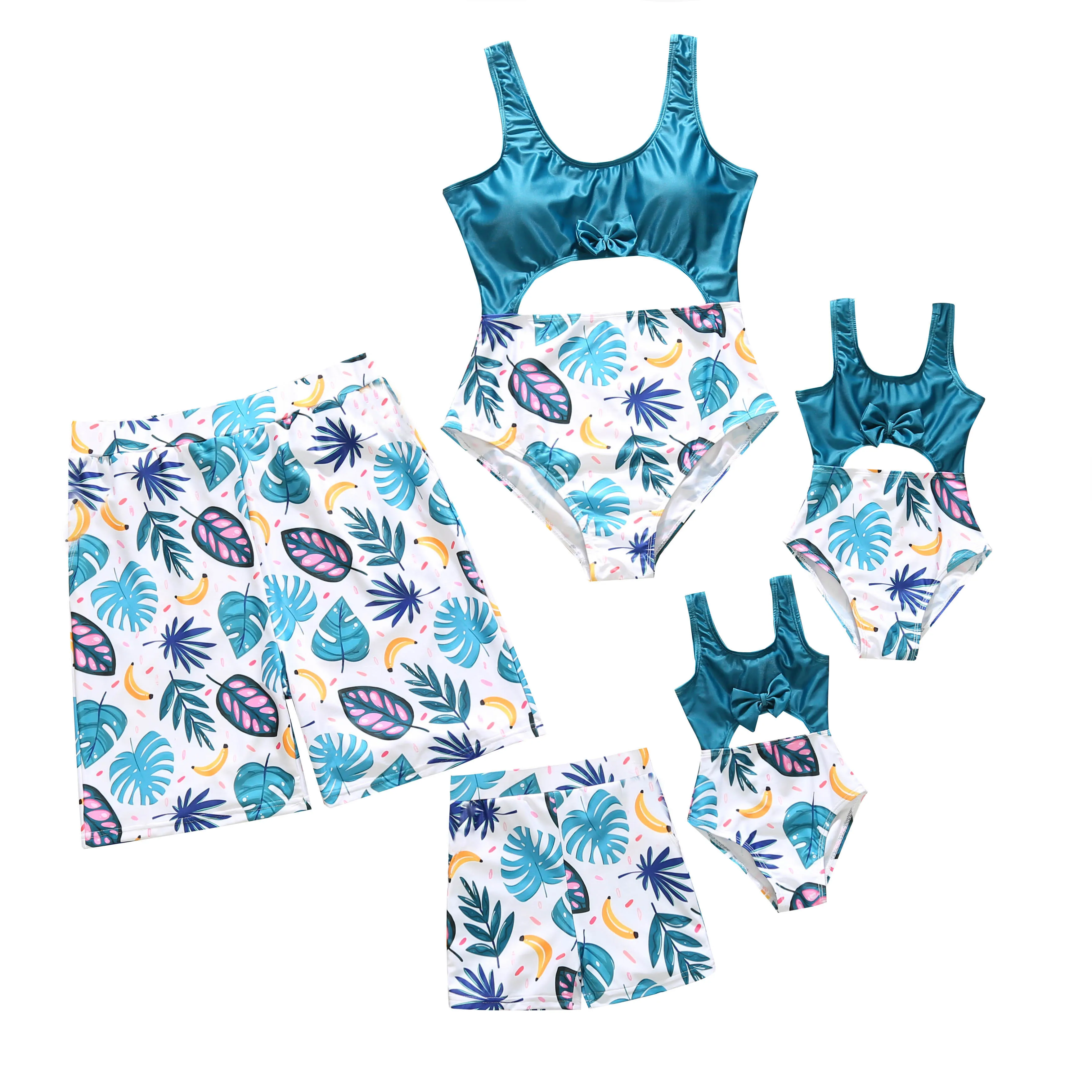 Mommy And Me Clothes Family Swimwear Dad and Me Beachwear Clothes Mother Daughter Swimsuit Matching Bikini Women Girls