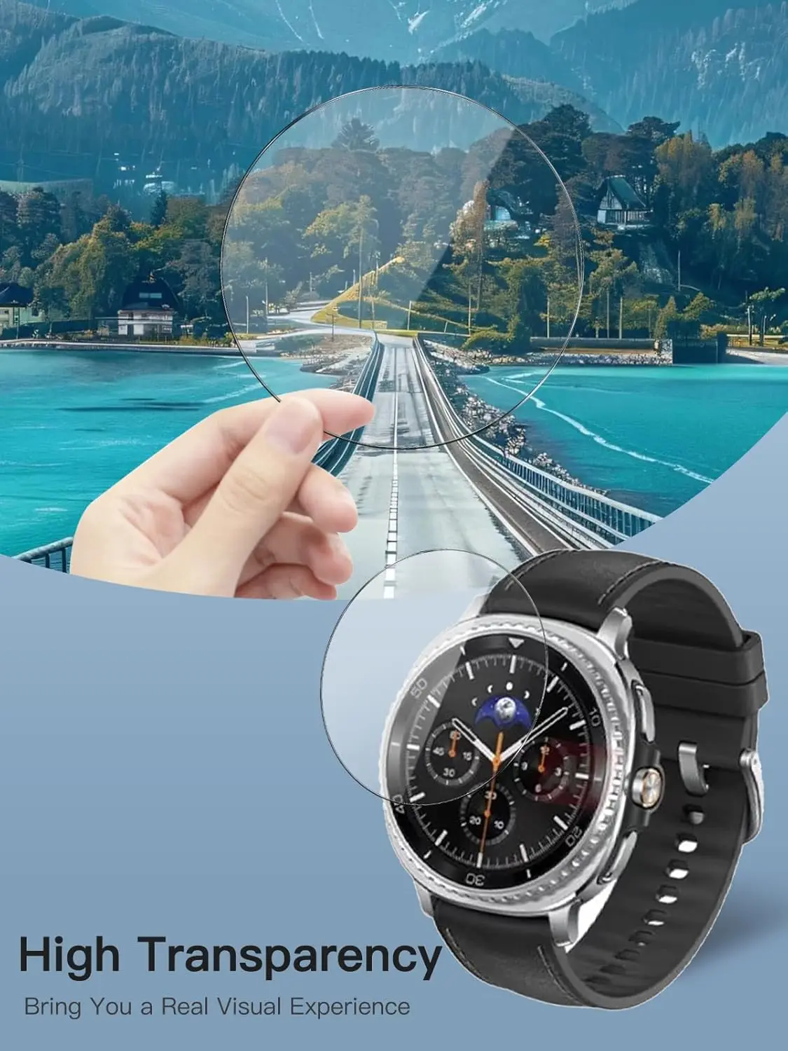Displayschutzfolie aus gehärtetem Glas für Samsung Galaxy Watch Ultra2 47 mm, kratzfeste Folie für Galaxy Watch 9/8/8 Classic 40 44 46 mm – Detail 4