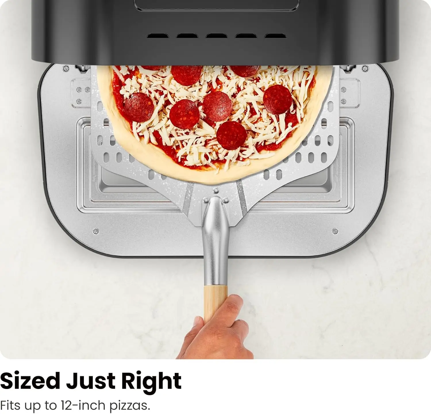 Indoor Pizza Oven - Makes 12 Inch Pizzas in Minutes, Heats up to 800°F - Countertop Electric Pizza Maker with 5 Touchscreen Pres 5
