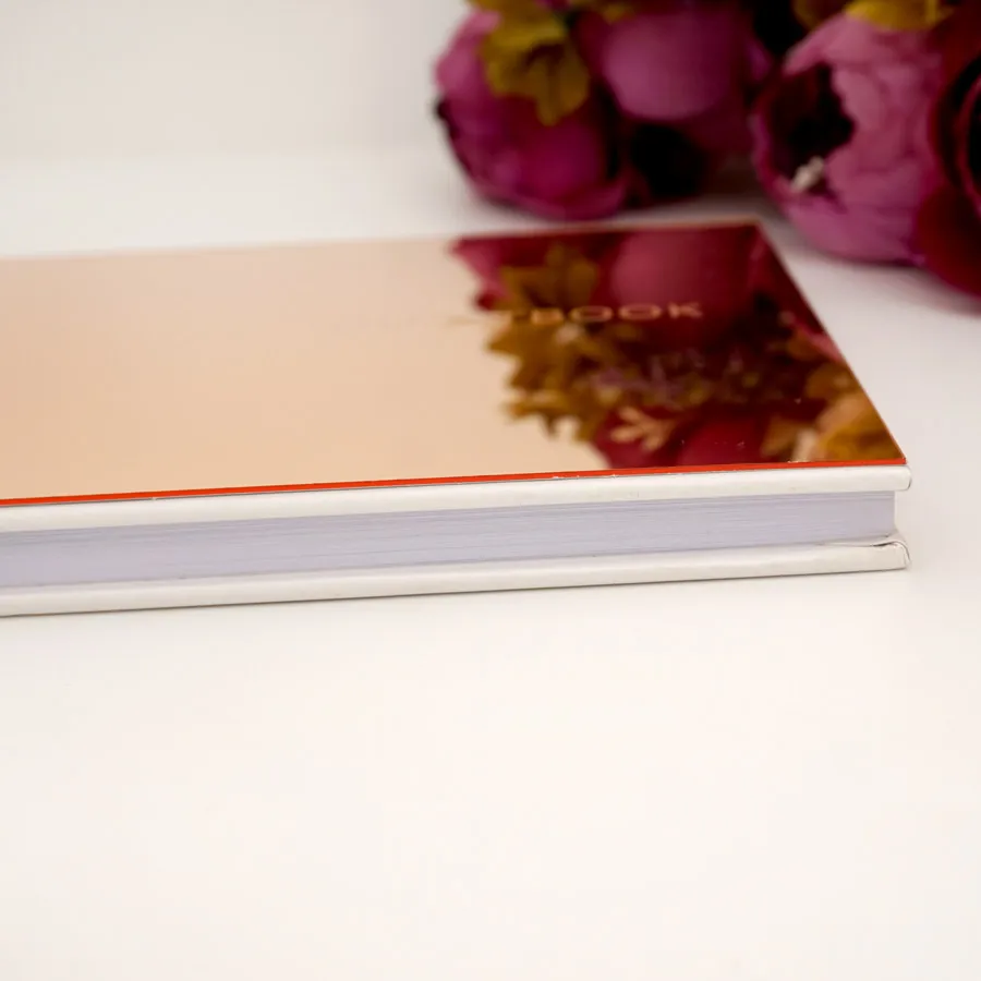 Acrylic Mirror Cover White Inner Sheets Wedding Guestbook Party Gift Horizontal 2 Style Minimalist Design Party Signature Book