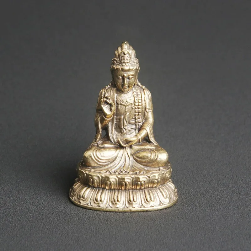 

Antique Brass General Trend To Bodhisattva Statue Desktop Decoration Religious Worship Bronze Sculpture Buddha Statue Crafts