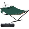 12FT 2 Person Hammock with Stand - Large 55 x 79IN, 450LB Capacity, Hardwood Spreader Bar & Nylon Rope for Outdoor Relaxation 1