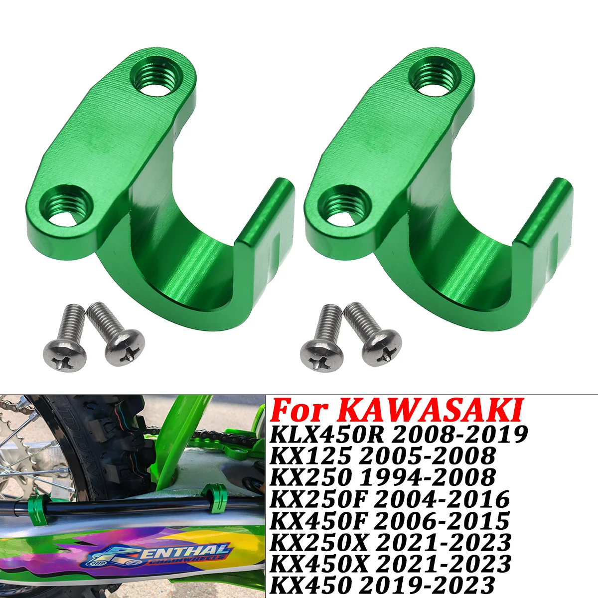 Motocross CNC vordere und hintere Bremsölleitungsklemmen für Kawasaki KX85 KX100 KX125 KX250 KX450 KX250F KX450F KX250X KX450X KLX450R
